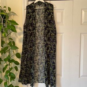 TOPSHOP sleeveless maxi duster botanical floral pattern